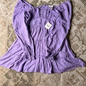 Altar'd State Purple Gathered Top